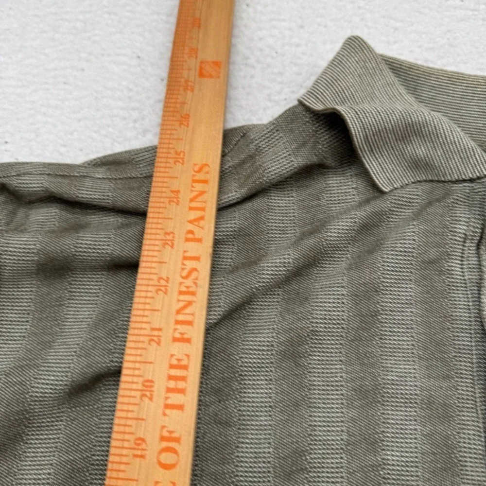 Vintage Safe Harbor Polo Mens Large Olive Green Heavyweight Short Sleeve Shirt